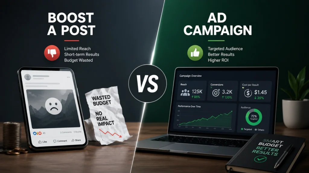 boost a post vs ad campaign
