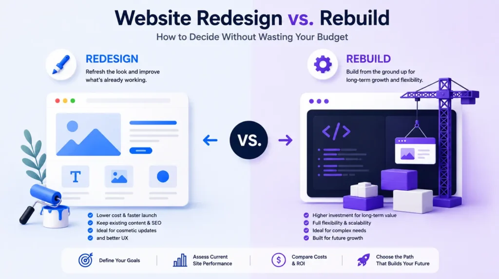website redesign vs rebuild